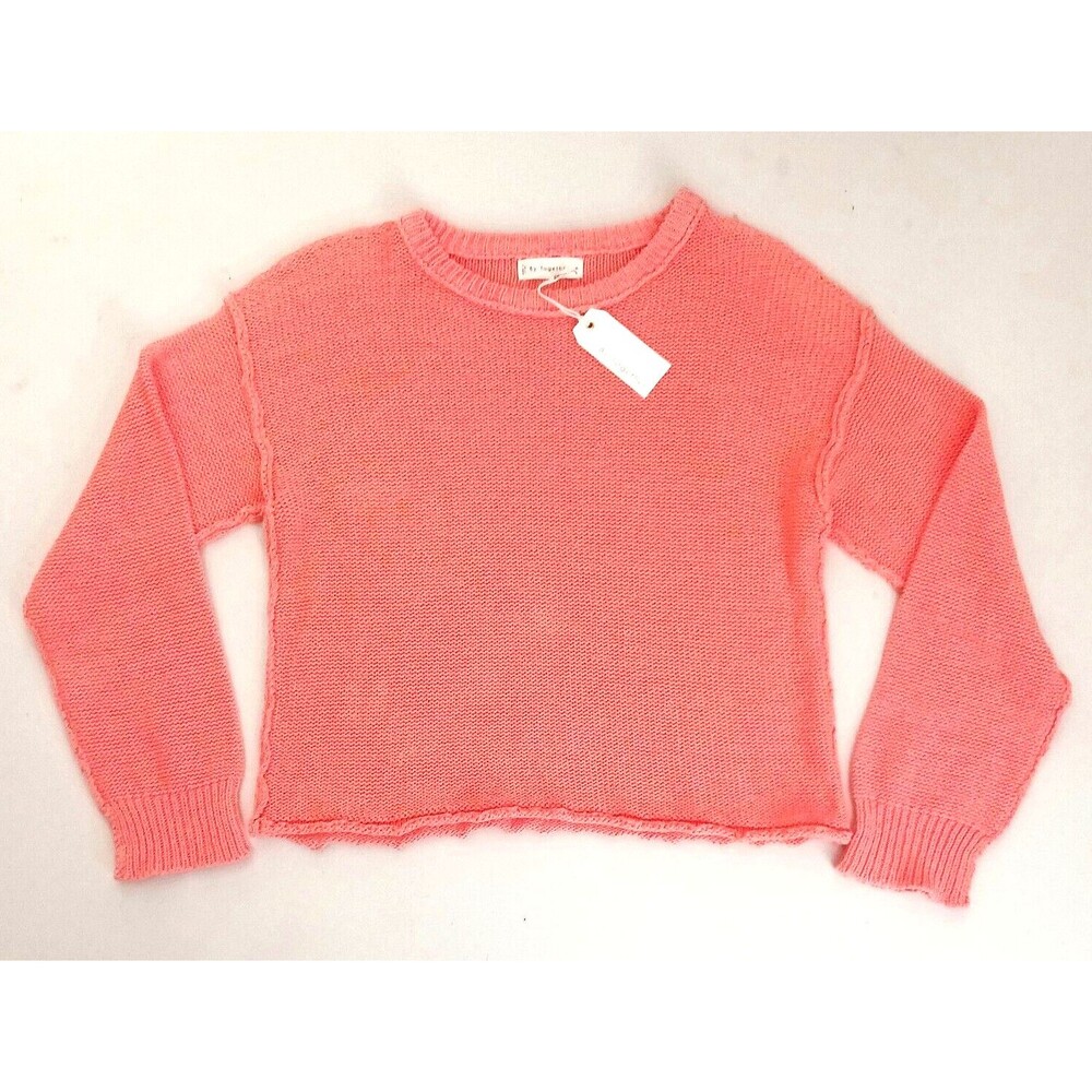 NWT By Together Hailee Pullover Oversize Sweater Salmon Cotton Loose Weave Sz M